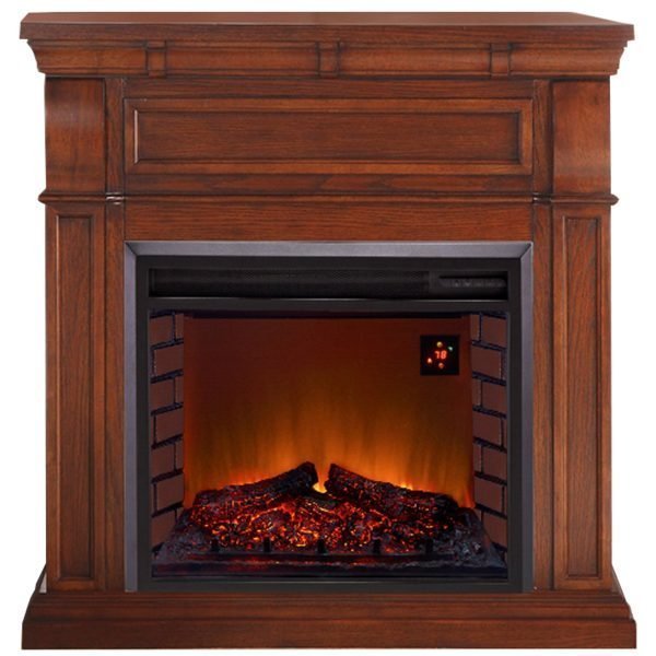 Full Size Electric Fireplace – Remote Control, Auburn Cherry Finish