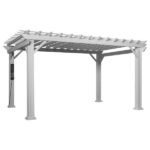 14×12 Hawthorne Traditional Steel Pergola With Sail Shade Soft Canopy - Image 2