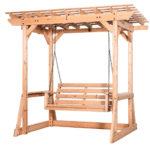 Callahan Cedar Wood Outdoor Pergola Swing Bench - Image 8