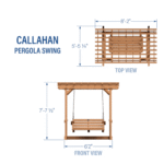 Callahan Cedar Wood Outdoor Pergola Swing Bench - Image 9