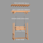 Callahan Cedar Wood Outdoor Pergola Swing Bench - Image 10