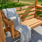 Callahan Cedar Wood Outdoor Pergola Swing Bench - Image 2