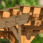 Callahan Cedar Wood Outdoor Pergola Swing Bench - Image 5