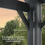 Stratford 14 Ft. X 10 Ft. Black Steel Traditional Pergola with Sail Shade Soft Canopy - Image 7
