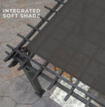Stratford 14 Ft. X 10 Ft. Black Steel Traditional Pergola with Sail Shade Soft Canopy - Image 9