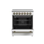 FORNO Espresso Paolo 30″ 4.38 cu. ft. Freestanding Electric Range in White with Antique Brass Handles, FFSEL6011-30WHT - Image 4
