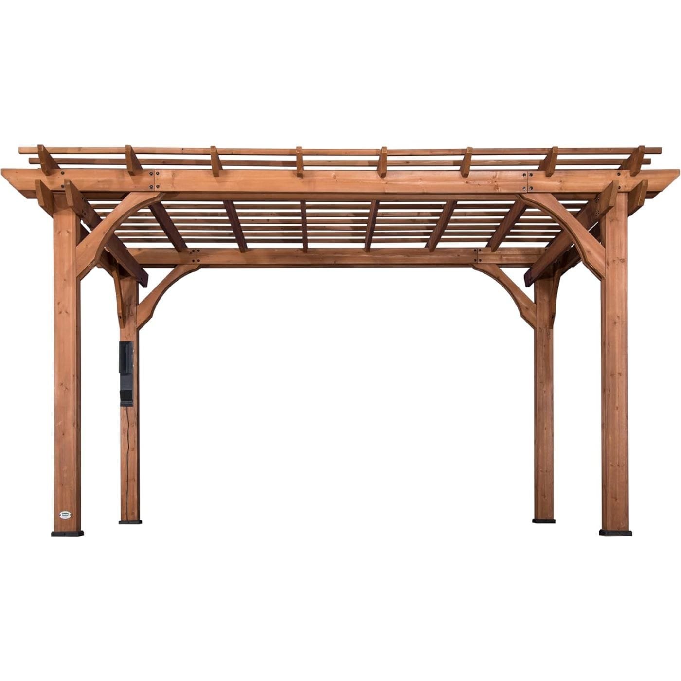 Backyard Discovery 14′ X 10′ Somerville Pergola W/ Electric – Dark Walnut DIY