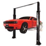 Asymmetric 2 Post Car Lift Clear Floor 9,000 lbs. Capacity Heavy Duty in Black - Image 2