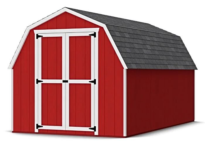 little-cottage-value-gambrel-main-8x14-VGB-4-PC.jpg Little Cottage Co. 8x14 Value Gambrel Barn Kit w/ 4' Sidewall - Image 1