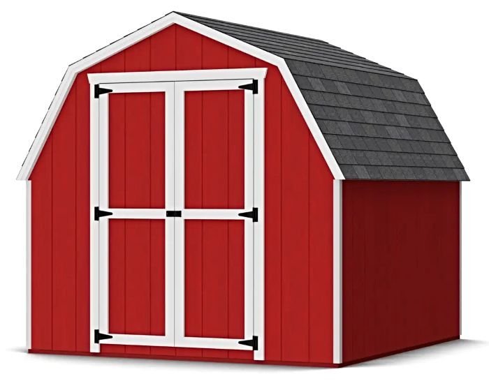 little-cottage-value-gambrel-main-8x8-VGB-4-PC.jpg Little Cottage Co. 8x8 Value Gambrel Barn Kit w/ 4' Sidewall - Image 1