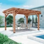 10 Ft. X 14 Ft. Traditional All Cedar Wood Outdoor Patio Pergola Shade Structure - Image 3