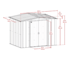 Newport 8 ft. W x 6 ft. D 2-Tone Eggshell and Coffee Galvanized Metal Shed with Sliding Lockable Doors (43 sq. ft.) - Image 5