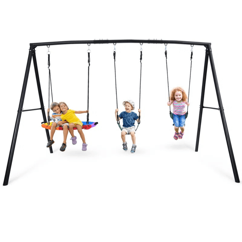 ltm-product-60-image-1.png Klo Kick Metal Swing Set with 3 Swings - Image 1