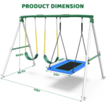 660lbs Heavy Duty Swing Set With 1 Platform Swing, 2 Belt Swings - Image 7