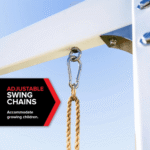 Sports power Vinyl-Covered Wood Swing Set – Classic & Durable for Outdoor Fun - Image 3