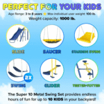 Sportspower Super 10 Metal Swing Set with Lifetime Warranty on Blow Molded Slide - Image 3