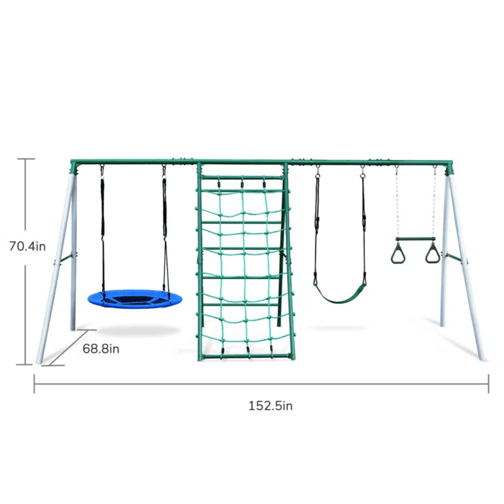 ltm-product-78-image-1.png Swing Sets with Saucer Swing,Belt Swing,Trapeze Bar,Climbing Rope,Climbing Ladder - Image 1