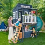 KidKraft Cozy Escape Outdoor Play Tower, Tube Slide, Wooden Climbing Frame - Image 4