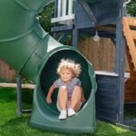 KidKraft Cozy Escape Outdoor Play Tower, Tube Slide, Wooden Climbing Frame - Image 8