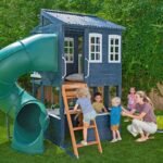 KidKraft Cozy Escape Outdoor Play Tower, Tube Slide, Wooden Climbing Frame - Image 9