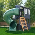 KidKraft Cozy Escape Outdoor Play Tower, Tube Slide, Wooden Climbing Frame - Image 10