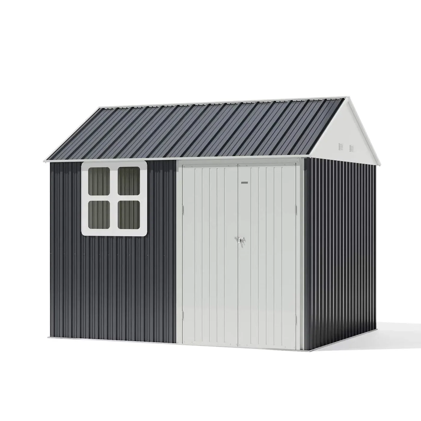 patiowell-8x10-metal-storage-shed-with-window-3.webp Patiowell 10x8 Metal Shed with Windows - Image 1
