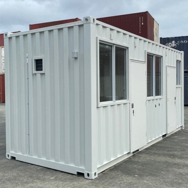 premiershippingcontainers_1633559635_2678814835032279253_4553681639-600x600-1-1.jpg 20′ standard single use container with glass windows and AC - Image 1